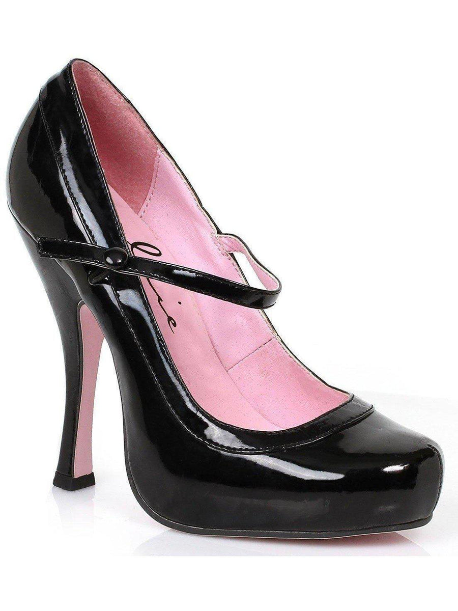 Ellie Shoes Patent Mary Jane Shoes 423-Babydoll 4" Heel with 1" Concealed Platform in Black, Red, White Ellie Shoes