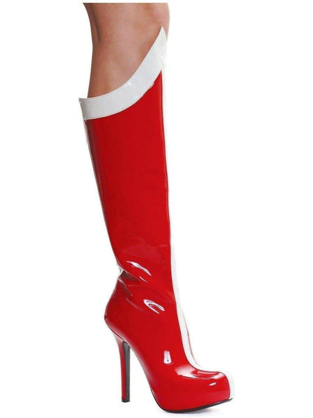 Ellie Shoes 517-Comet 5.5" Heel Knee High Fashion Boots in Red/Gold & Red/White Ellie Shoes