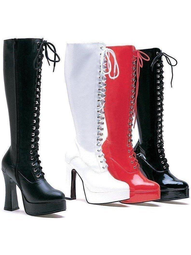 Mga Ewan Shoes E-557-Gina 5 Heel Stretch Knee Boot na may Innerzipper Ellie Shoes