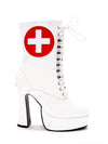 Ellie Shoes IS-E-557-Nurse 5.5 英寸鞋跟及踝護士女裝靴子，白色，7 Ellie Shoes