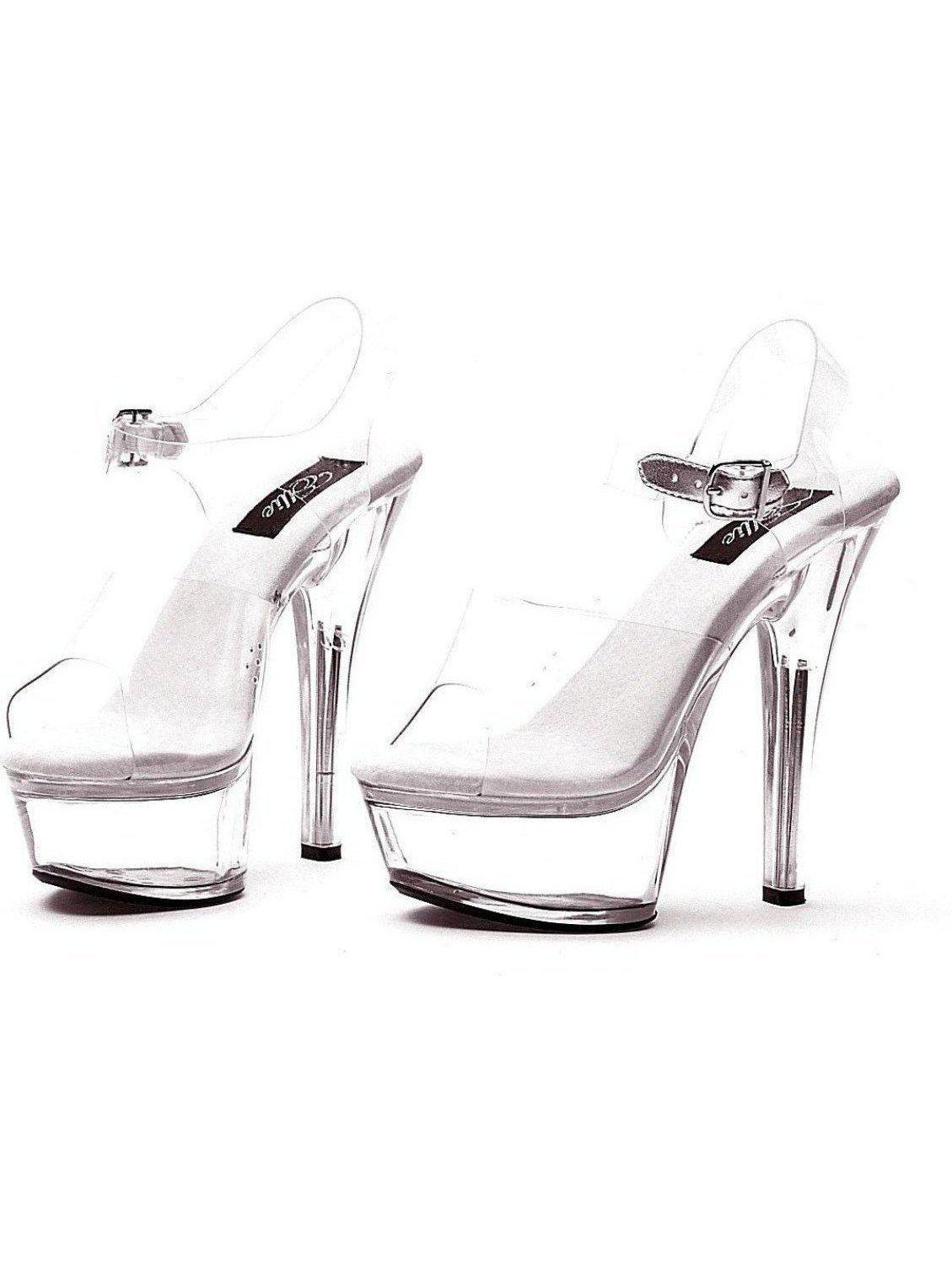 skandale vitamin bakke Ellie Shoes E-601-Brook 6" Heel Clear Woman's Sandal. | SatinBoutique