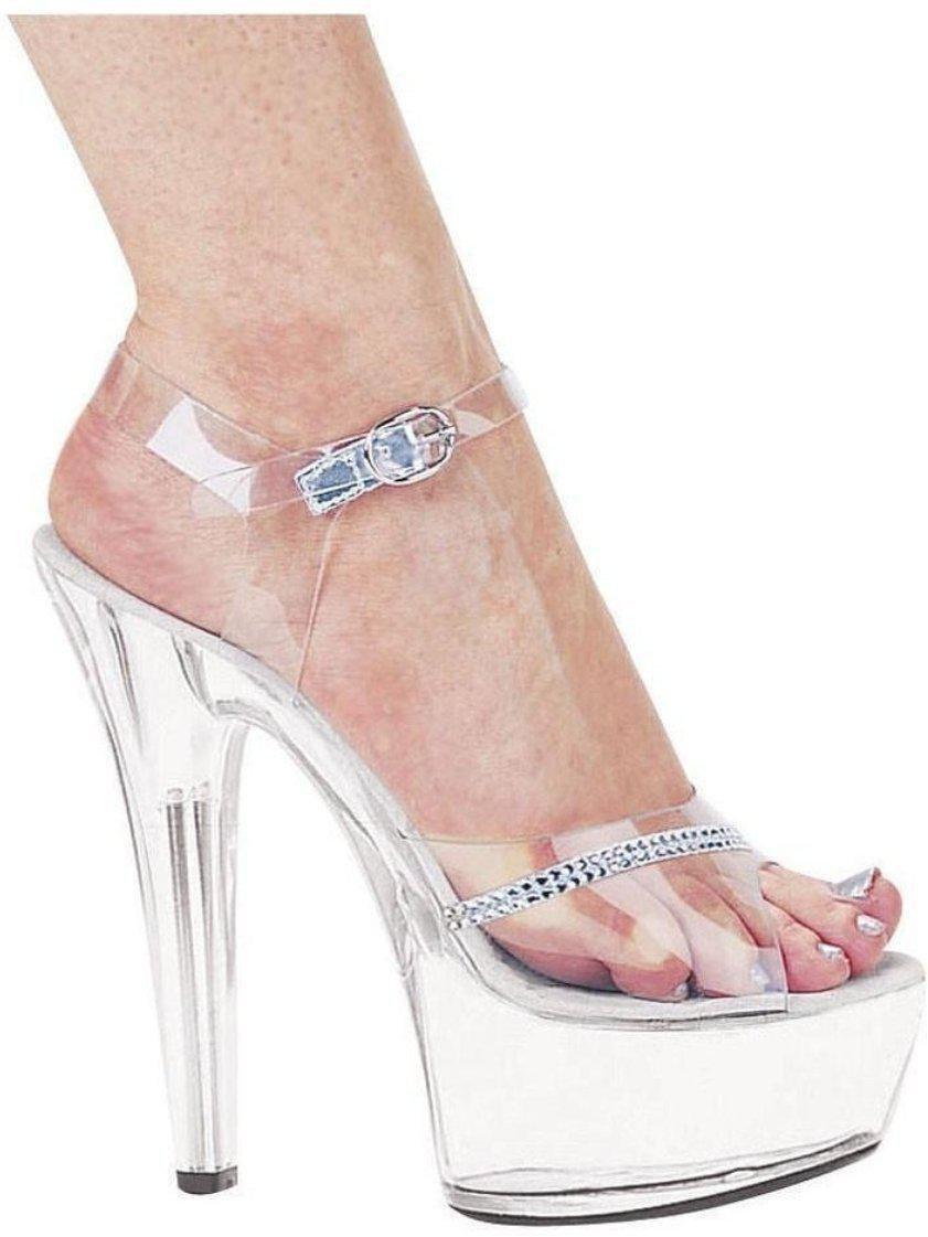 Ellie Shoes E-601-Jewel 6 Heel Clear Rhinestone Sandal Ellie Shoes