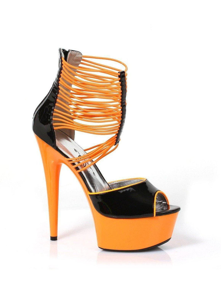 Ellie Shoes E-609-Adore 6 Neon Stiletto con cinghie elastiche Scarpe Ellie sensibili alla luce nera