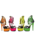Ellie Schuhe E-609-Adore 6 Neon Stiletto mit elastischen Trägern Schwarzlichtempfindliche Ellie Schuhe
