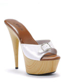Ellie Παπούτσια E-609-Barbara 6 Pointed Heel Mule With Buckle Ellie Shoes