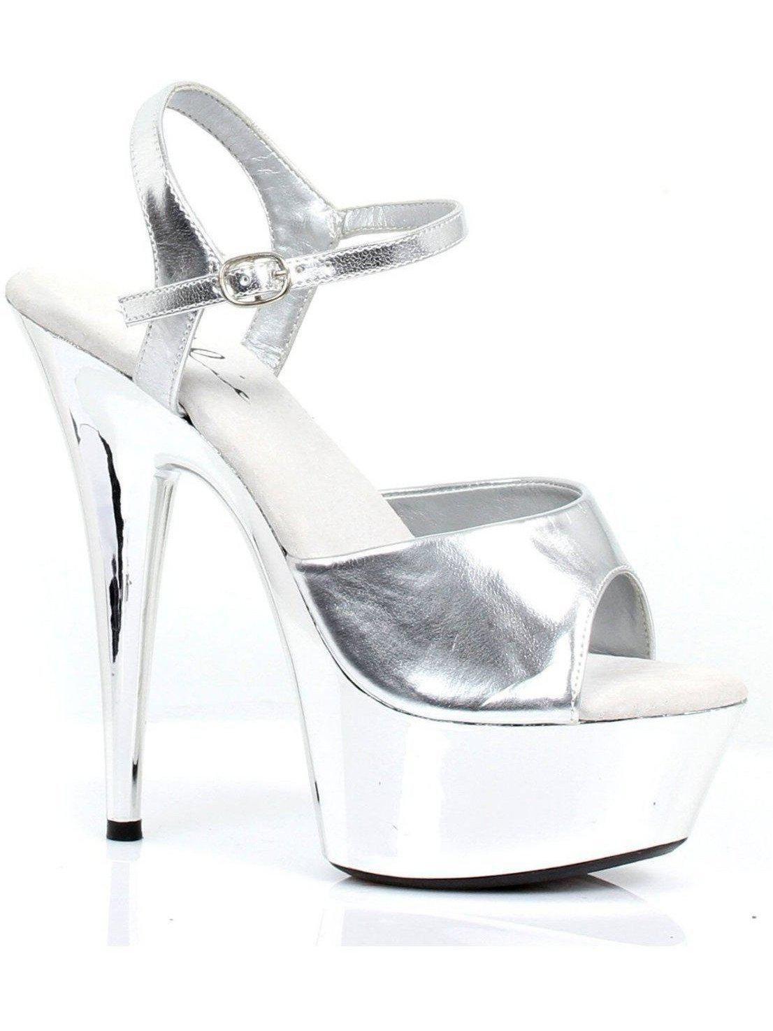 Ellie Shoes E-609-Chrome 6 Pointed Chrome Stiletto Sandal Ellie Shoes