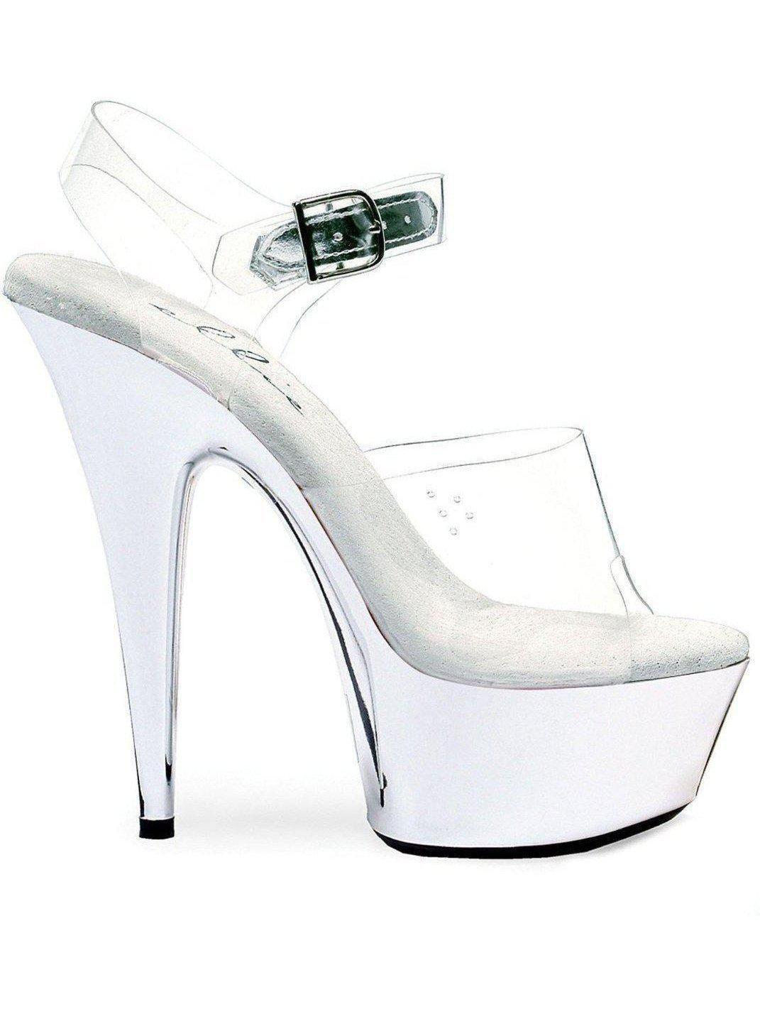 Ellie Cipele E-609-Chrome Sandale sa stiletom sa 6 šiljastih šiljastih cipela Ellie