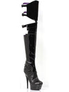 Ellie Shoes E-609-Felicia 6 Botas elásticas altas hasta el muslo con tacón de aguja en punta Zapatos Ellie