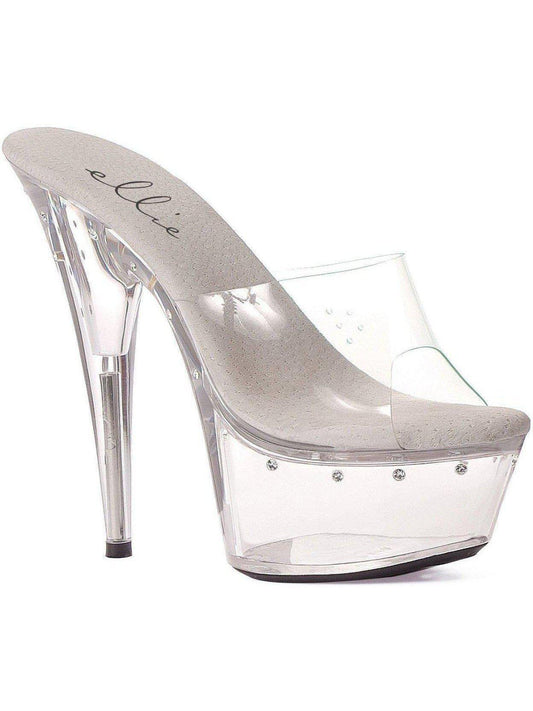 Ellie Shoes E-609-Harmony 6 Heel With Rhinestones On Platform Ellie Shoes