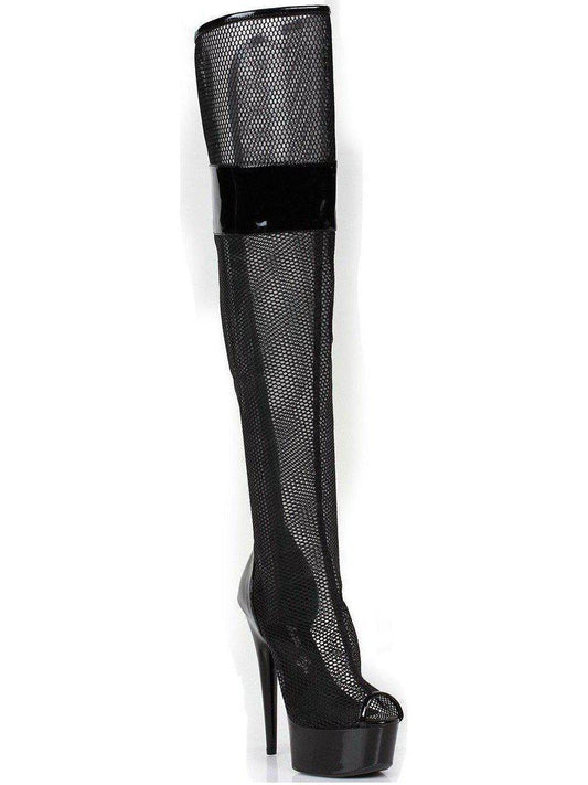 Ellie Shoes E-609-Ivy 6 Peep Toe Thigh High Mesh Boot Ellie Shoes