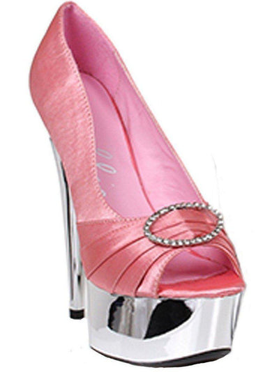 Ellie Shoes E-609-Lauren 6 Satin Peep Toe Chrome Platform Ellie Shoes