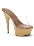 Ellie Shoes E-609-Mya 6 Pointed Stiletto Mule Προσομοιωμένη ξύλινη σόλα Ellie Shoes