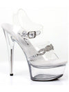 נעלי אלי E-609-Tiffany 6 עקב סנדל עם אבני חן נעלי אלי