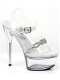 Ellie Shoes E-609-Tiffany 6-hæl sandal med rhinestones Ellie Shoes