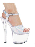 Ellie Shoes E-711-Flirt-H 7 Heel Silber Hologramm Sandale Ellie Shoes