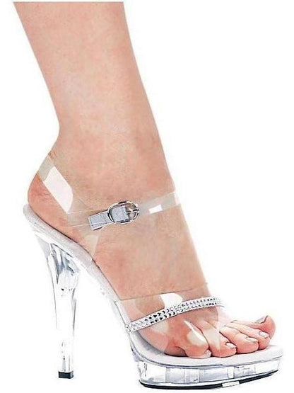 Ellie Shoes E-M-Jewel 5" Heel Clear Rhinestone Sandal Ellie Shoes