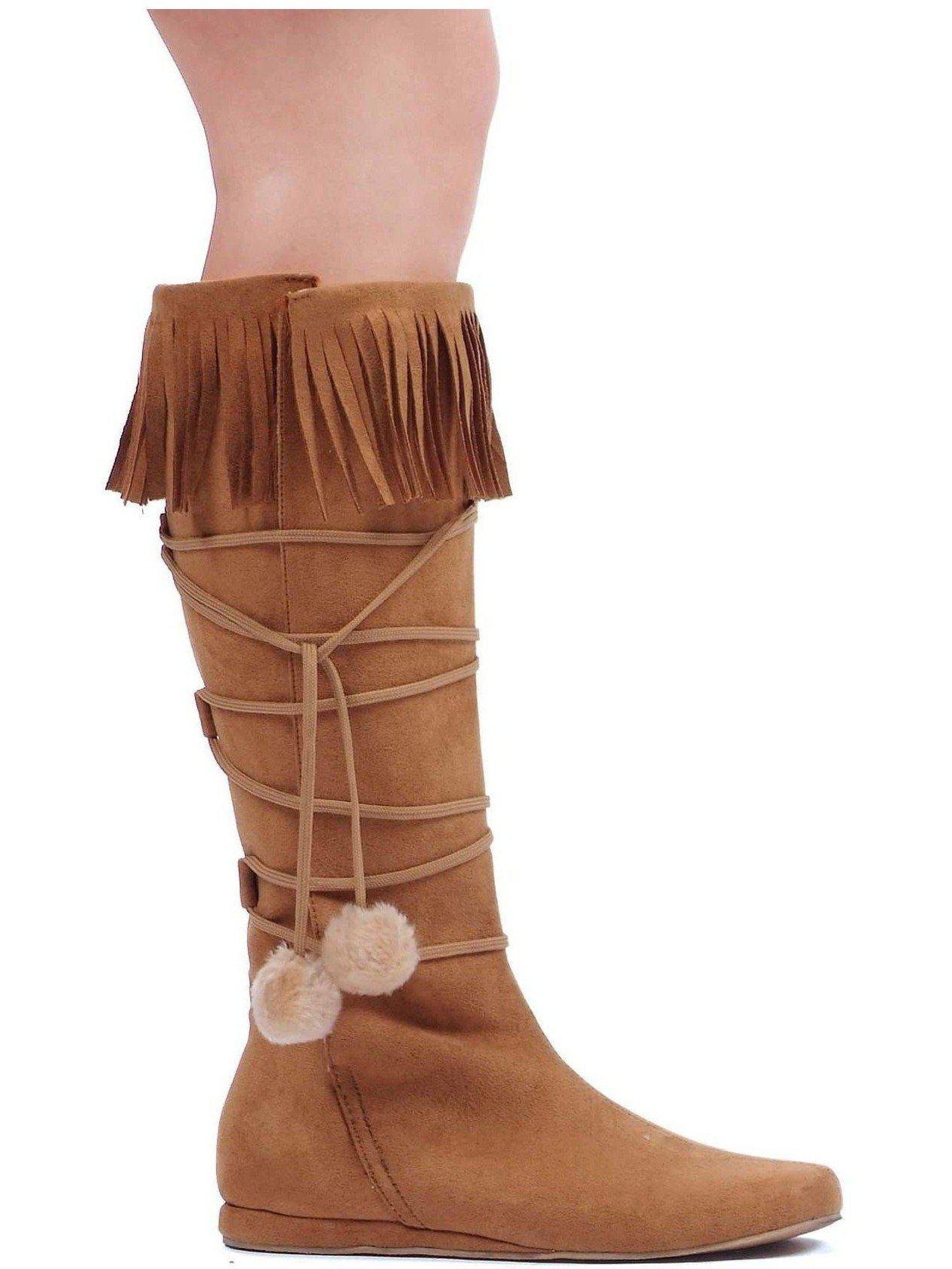 Ellie Shoes IS-E-103-Dakota 1" Heel Boot with fringe and poms Size 6 Ellie Shoes