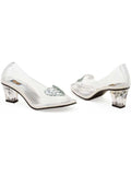 Ellie Shoes IS-E-212-Ariel Прозрачные тапочки на каблуке 2 дюйма с серебряными блестками в форме сердца Туфли Ellie размера 9