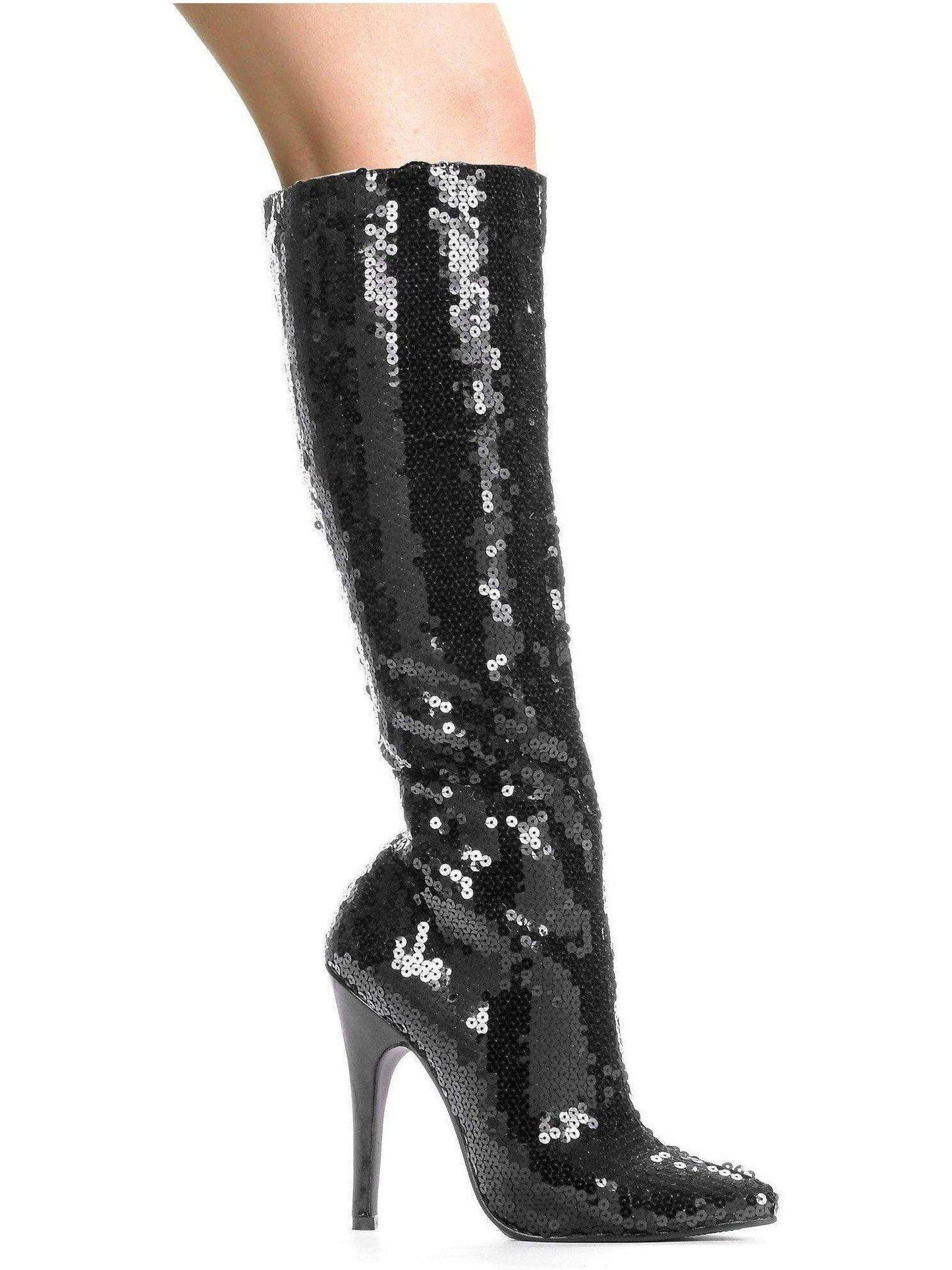 Ellie Shoes IS-E-511-Tin 5" Heel Sequins Knee Boot Black Sz 6 Ellie Shoes