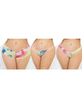 Escante 2082X Weekender tie dye all lace 3pk panty assortment, 1 Tanga, 1 G-string, 1 Boy Short ,-panty-Escante-Queen-Neon Tie Dyed-SatinBoutique