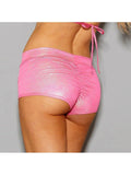 Escante 2094 Blacklight Enhanced Roughed Back Boy short. Pink, Hvid, One Size-Hot Pant Shorts-Escante-SatinBoutique