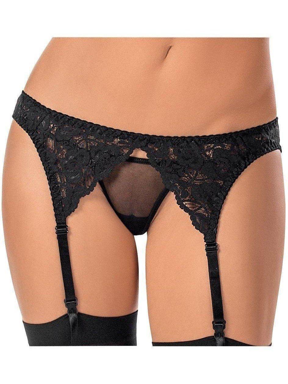 Escante EL-54006X Queen Lace & Mesh Garterbelt Escante