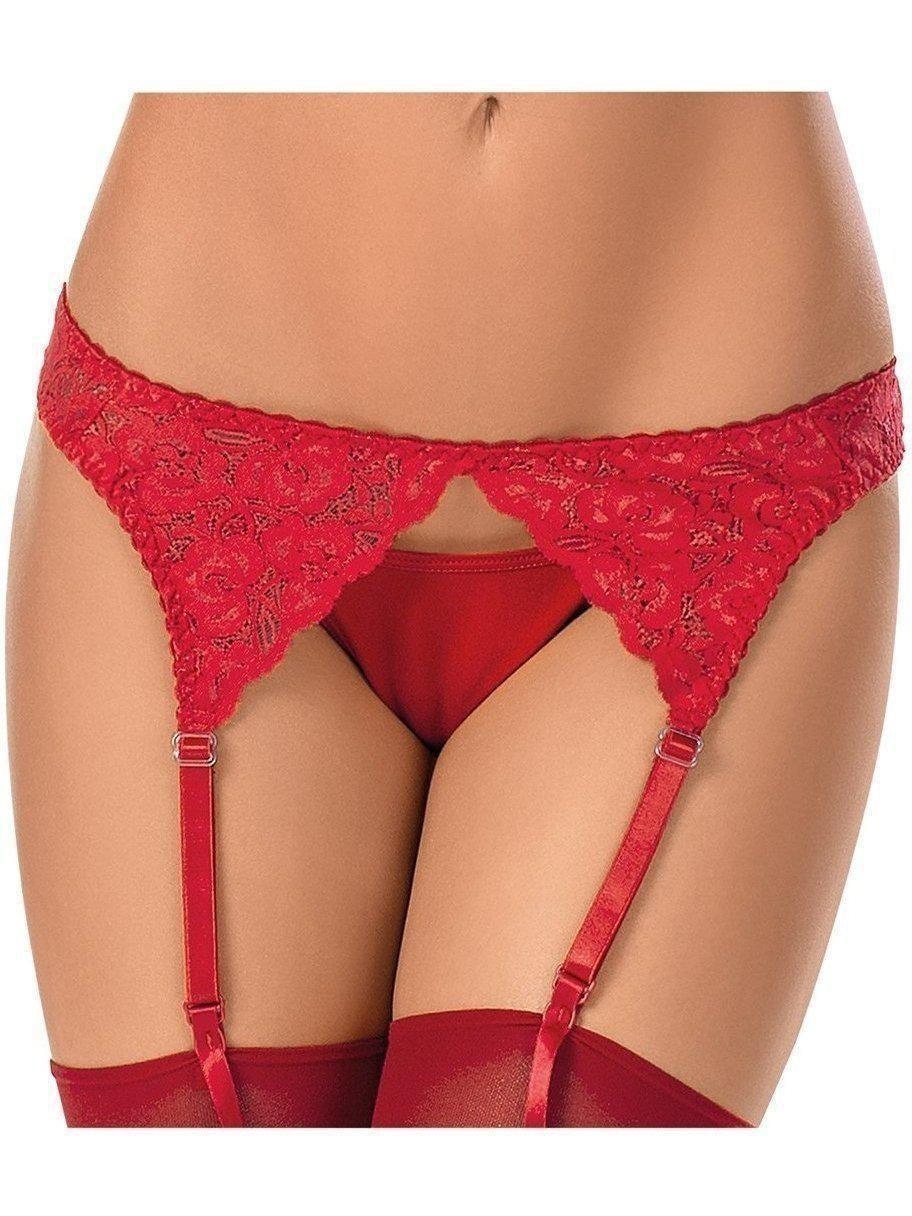 Escante EL-54006X Queen Lace & Mesh Garterbelt Escante