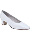 IS-Dyeables június 2" sarok B szélesség, fehér szatén szivattyú, 5-ös méret, esküvői cipő festhető