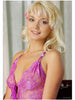 LADA D  Petty petite blonde in her raspberry lace gown Satin Girls