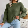 Mixed Knit Round Neck Dropped Shoulder Sweater Trendsi