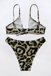 Printed Tie Front Spaghetti Strap Bikini Set Trendsi