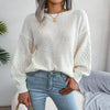 Mixed Knit Round Neck Dropped Shoulder Sweater Trendsi