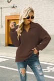 Sweter z poziomym ściągaczem Johnny Collar Trendsi