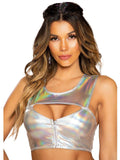 Roma Costume IS-RM-3752 Shiny Metallic Crop Top, Gold S/M, Silver M/L Roma Costume