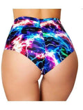 Roma IS-RM-3319 Naka-print na High-Waisted Puckered Shorts, Electric, M/L Roma Costume