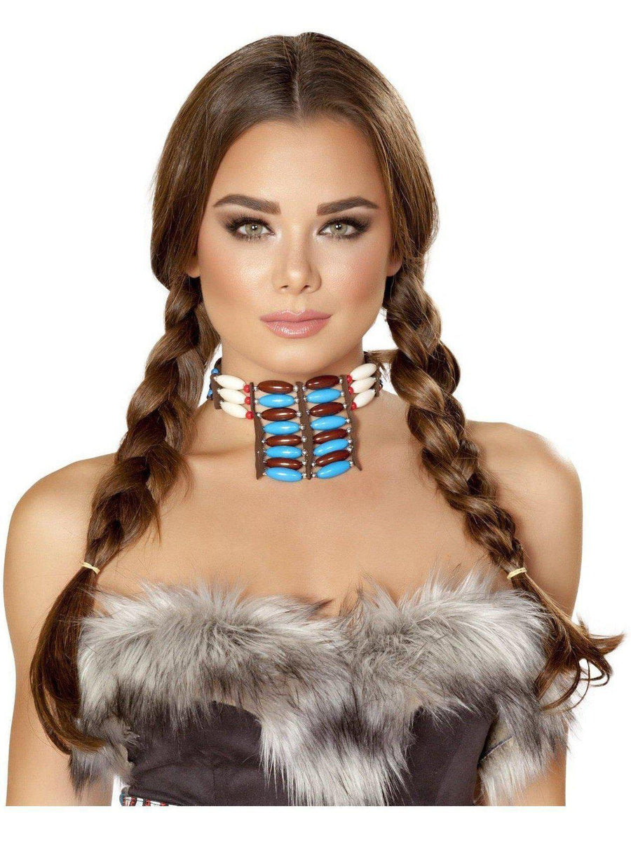 Roma RM-NEC406 Indian Necklace with Turquoise Stones Roma Costume