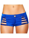 Roma RM-SH3326 Shorts with Shiny Straps and Button Front Detail Roma Costume
