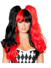 Roma RM-WIG101 Perruque Noire / Rouge Costume Roma