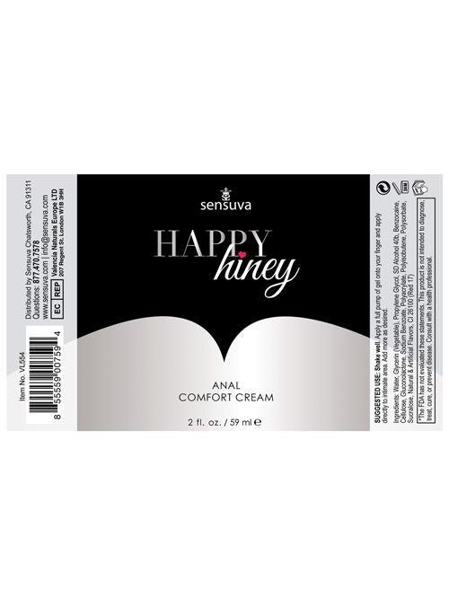 Sensuva Happy Hiney Crème Confort Anal - 2 oz-Crème Confort Anal-Eldorado-SatinBoutique