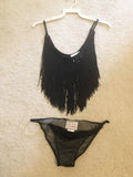 Shirley of Hollywood Hot Fringe Fun Camisole panty transparente Set-Camisole Sets-IS-Shirley of Hollywood-Black-OS-SatinBoutique