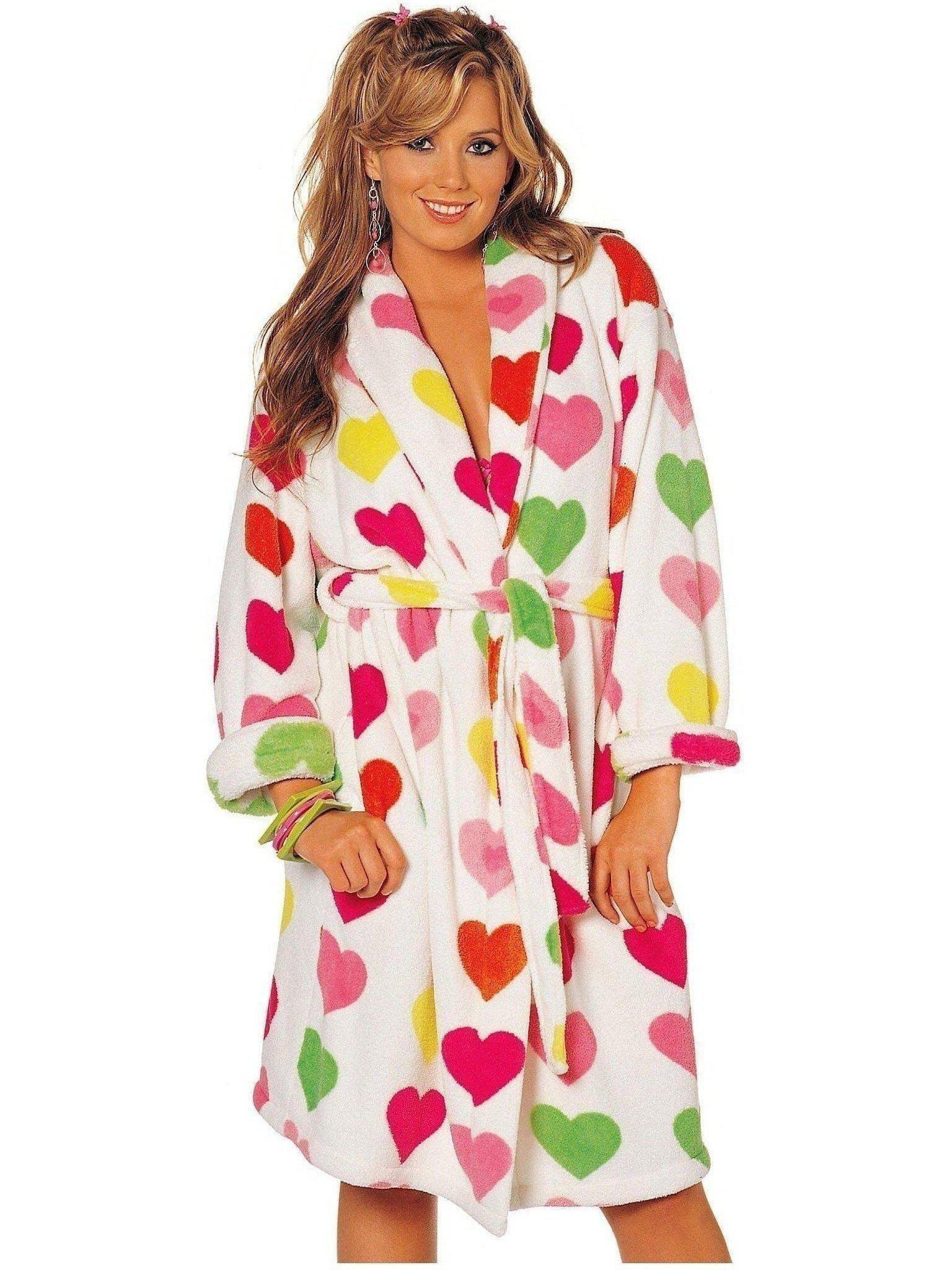 Shirley of Hollywood IS-SOH-88034 Soft and Fluffy Heart Print Robe IS-Shirley of Hollywood