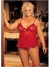 Shirley of Hollywood IS-SOH-96121Q Paljettbroderi och Sheer Net Baby Doll IS-Shirley of Hollywood