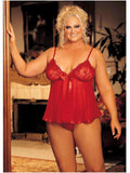 Shirley of Hollywood IS-SOH-96121Q Sequin Embroidery and Clear Net Baby Doll IS-Shirley of Hollywood