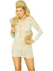 Vivace 88055Q Long sleeve lace mini dress, Queen Size - Mini Dress
