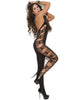 Vivace EM-8914 Deep V opaque bodystocking with cut out side detail Elegant Moments