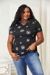 Double Take Dandelion Print Round Neck T-Shirt, Also in Plus sizes-Trendsi-SatinBoutique