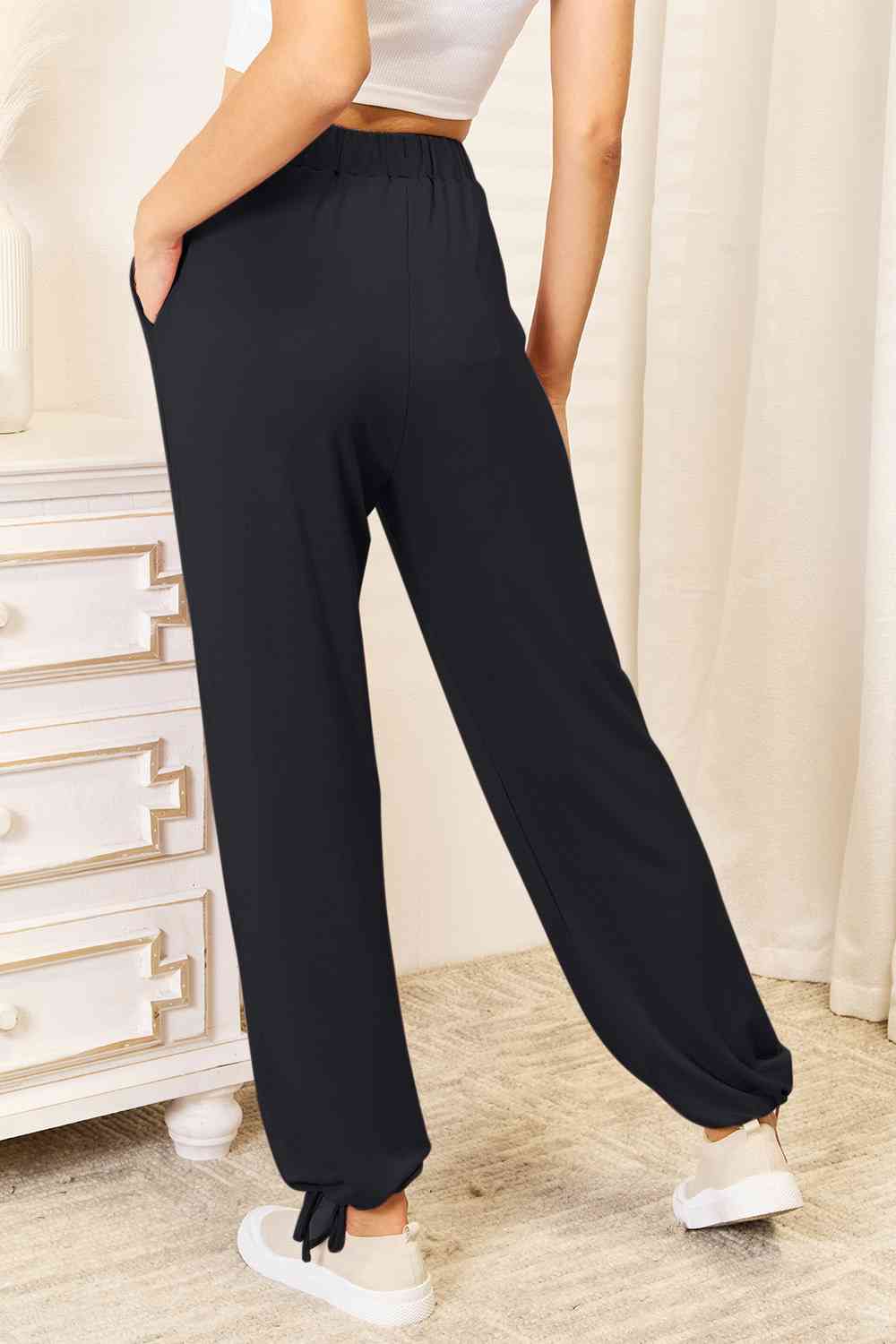 Basic Bae Full Size Soft Rayon Drawstring Waist Pants with Pockets-Trendsi-Dark Navy-S-SatinBoutique