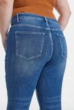 bayeas גודל מלא מותניים גבוהים מכובסים מכובסים קצוצים אמא ג'ינס