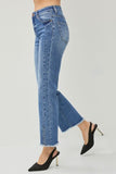 RISEN Rechte jeans met hoge taille en onafgewerkte zoom