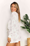 Double Take Floral Long Sleeve Top and Shorts Loungewear Set, Also in Plus sizes-Trendsi-SatinBoutique